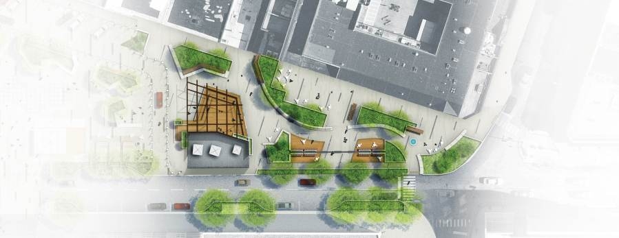 Downtown Champaign plaza to open in May