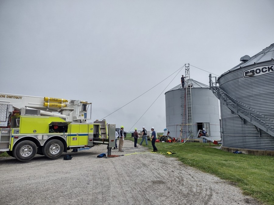 PHOTOS: Central IL fire crews practice grain bin rescue