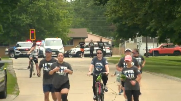 Law enforcement runs from Fischer to Champaign for Special Olympics