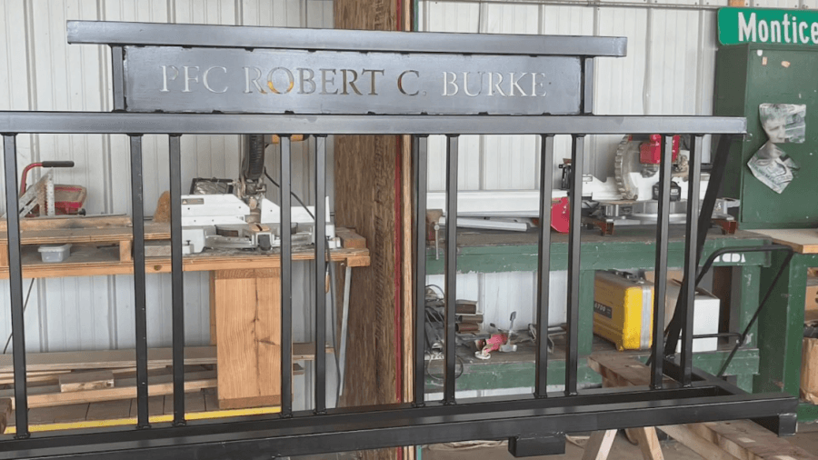 Monticello students build bike racks for park named after fallen Marine