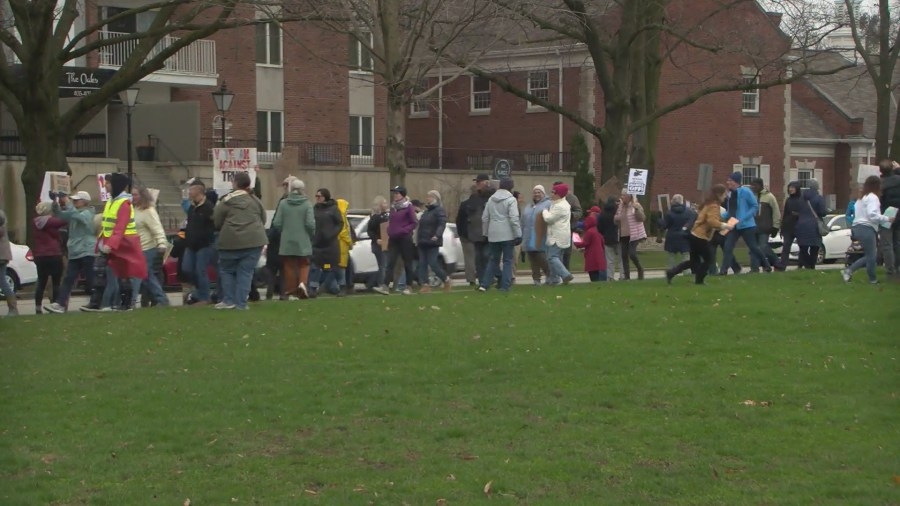 Protesters gather in Champaign for ‘Hands Off' rally