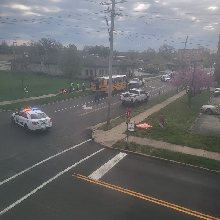 Danville school bus collides with pickup truck; no one hurt
