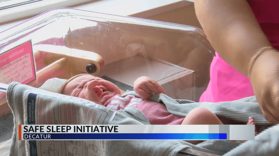 Decatur Memorial Hospital providing sleeping sacks for newborns