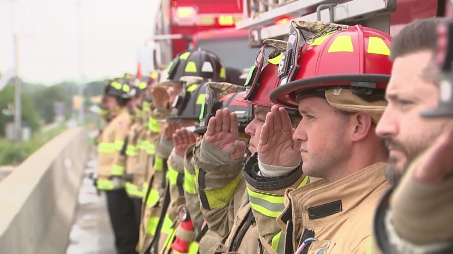 First responders line roads as body of killed deputy returned to Morrow County