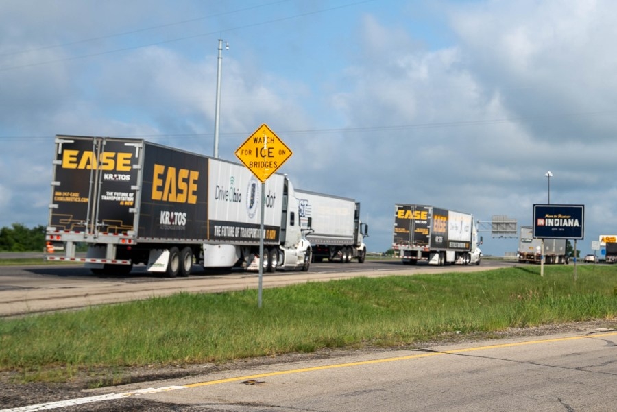 Partially automated trucks being tested on Ohio highway