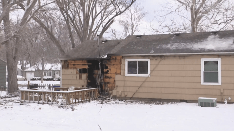 Family thankful after winds topple power line leading to Overland Park house fire