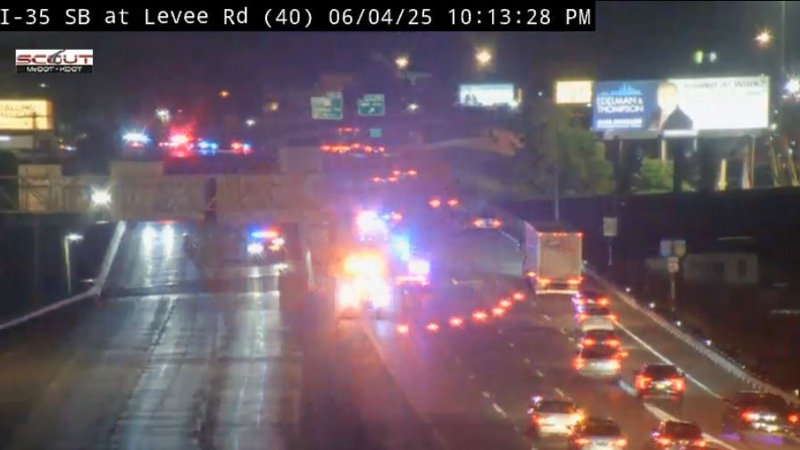 Southbound I-35 closed past Armour Road following police chase