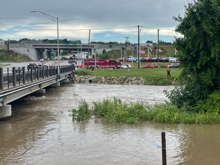 ‘Very lucky': Kansas City crews rescue woman hanging onto tree after Indian Creek flash flood