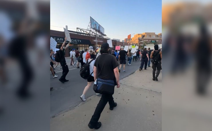 Groups march through Kansas City streets protesting ICE
