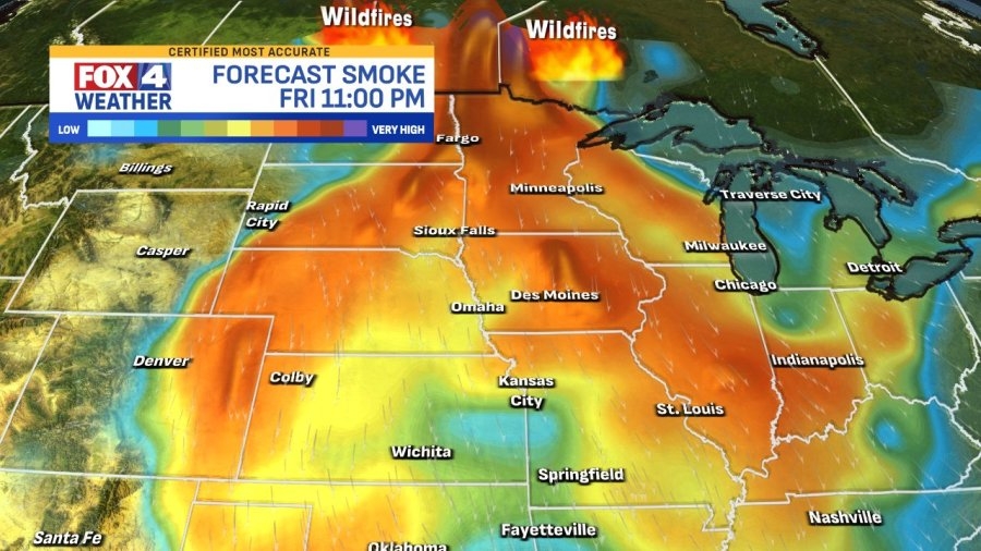 Canadian wildfire smoke will cast a haze across Kansas City