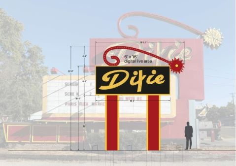 Dixie Twin Drive-In theater unveils design for new sign