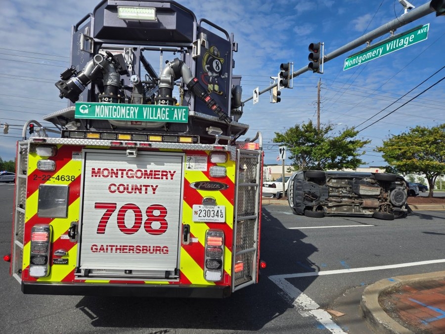 One hospitalized after car rolls on side in Montgomery County