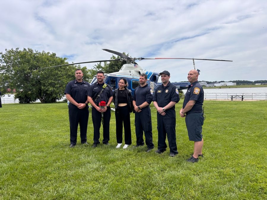 Runner reunites with first responders who saved her life
