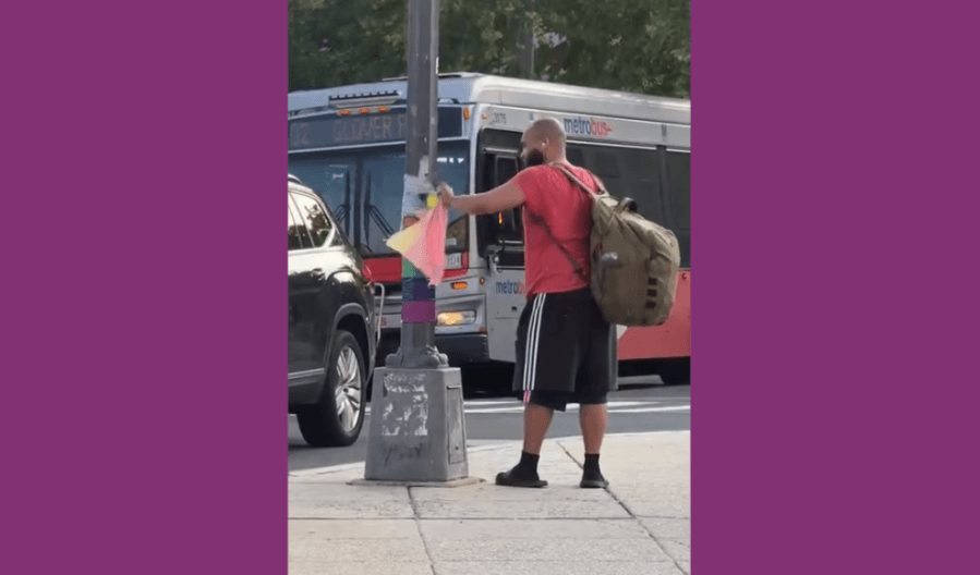 Man seen tearing down Dupont Circle Pride decorations; DC police investigating