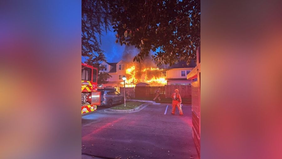 13 people displaced after fire raged through townhomes in Gaithersburg