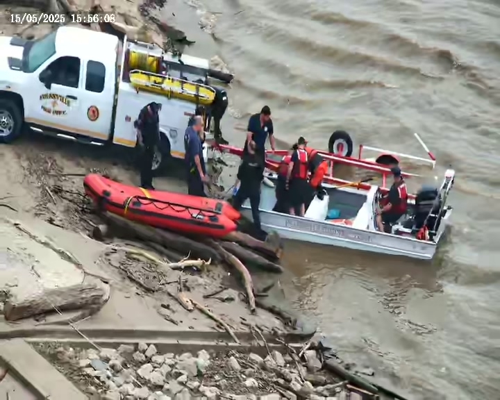 One person pulled from water after jumping off LST in Evansville