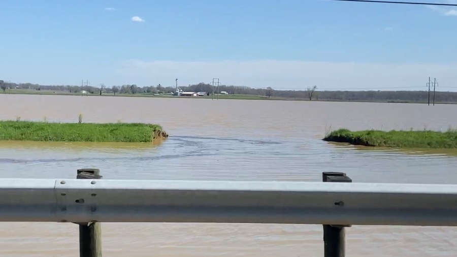 Farmer-built levee breaks along U.S. 231