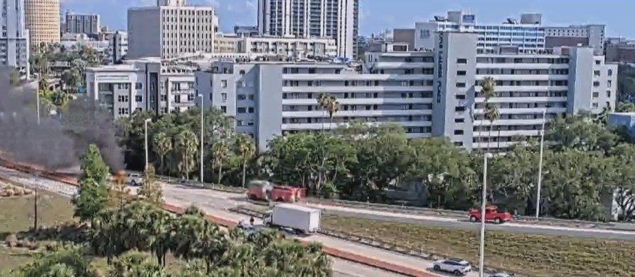 Vehicle catches fire on Interstate 275