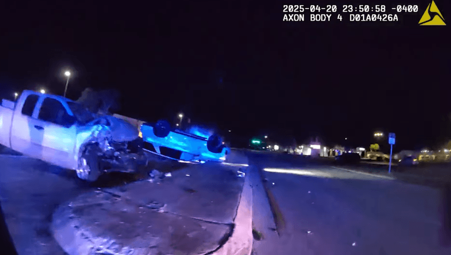WATCH: Suspected drunk driver hits Manatee deputy head-on, causes car to flip