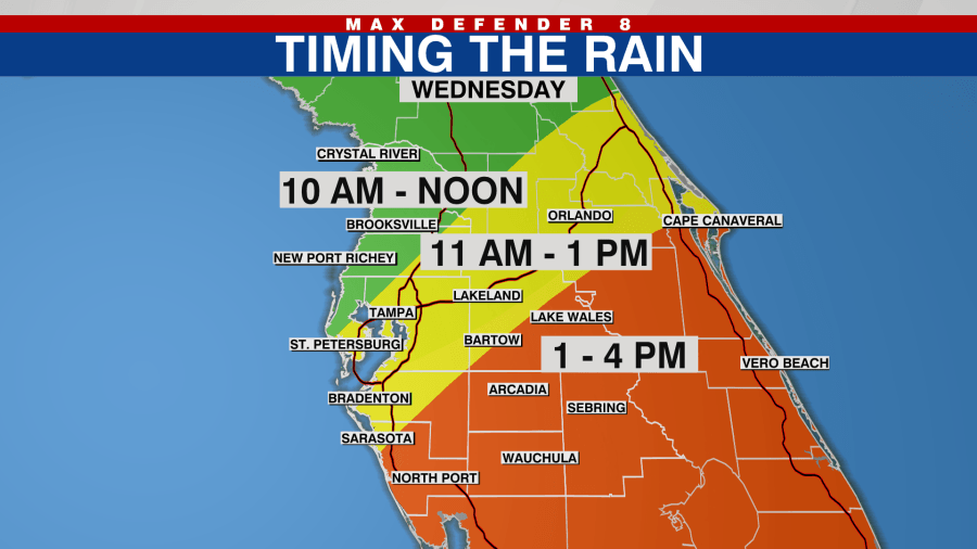 TIMELINE: Disruptive storms to sweep through Tampa Bay Wednesday