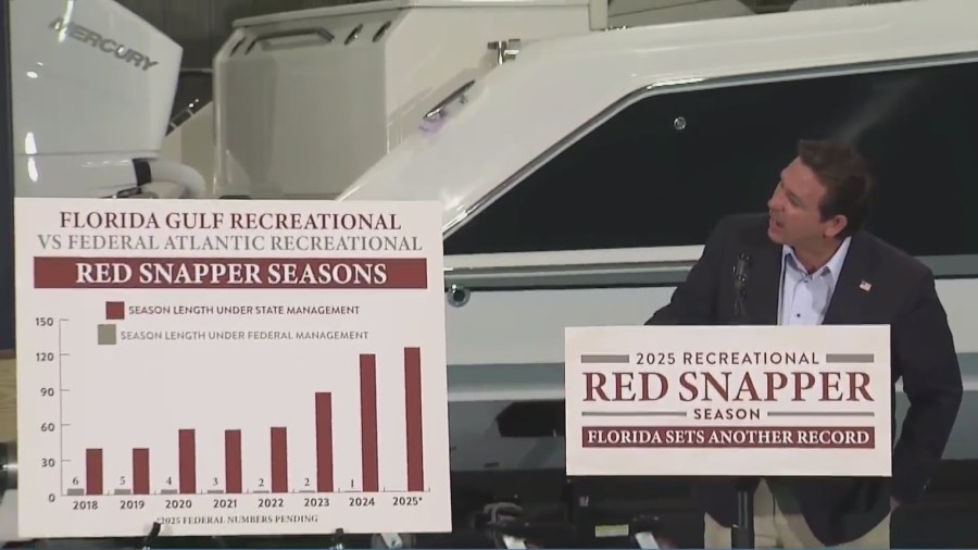 Gov. DeSantis announces 2025 red snapper season