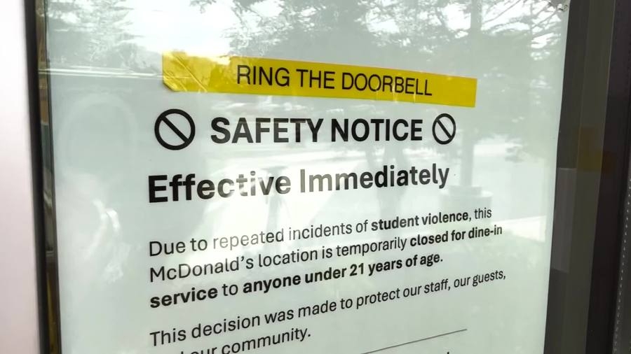 Adults only: McDonald's posts 21+ sign on door