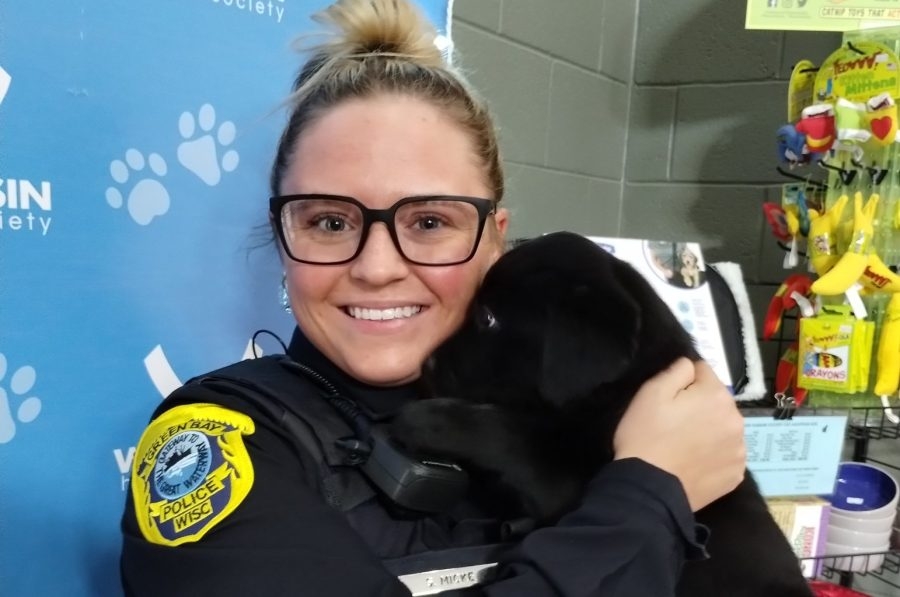 Green Bay Police Officer saves a life & finds a new furry friend, adopts stray puppy she brought to shelter