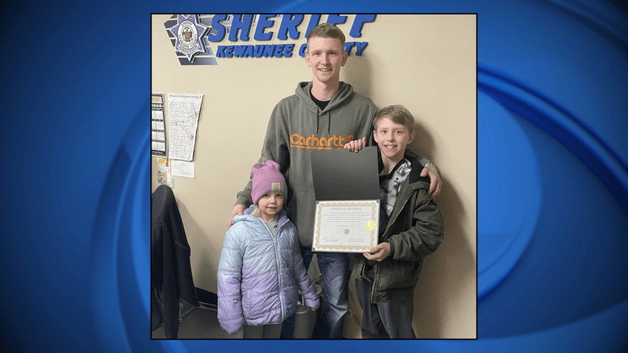 Kewaunee County Sheriff's Office honors man who entered fully engulfed home to save pets and residents