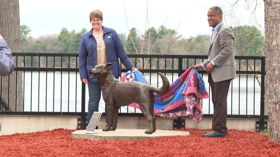 Wisconsin's most famous service dog immortalized in bronze at the Veterans Home at King