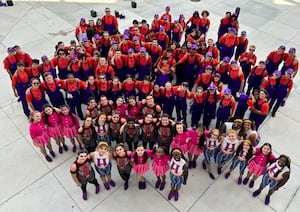 Local High School's marching band joins the Cherry Blossom Festival Parade in Washington, DC.