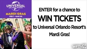 WFTV 2025 Universal Studios Resort Mardi Gras Sweepstakes