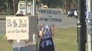 Hundreds protest in Orlando against the Trump Administration's policy crackdowns