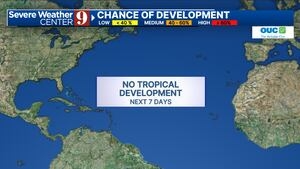 Increased chances of rain and storms for central Florida during the week