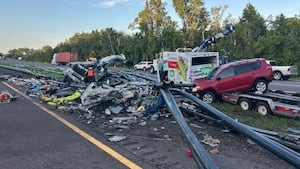 Photos show massive damage at crash site that shut down I-95 in Volusia County