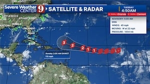 Tropical Storm Erin likely to become 1st hurricane of 2025 season