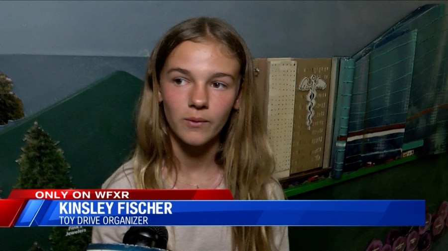 12-year old Kinsley Fischer of Salem held toy drive for Carilion Children's Hospital