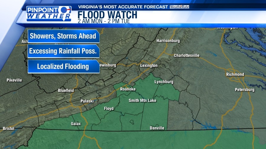 Pinpoint Weather: Flood Watch in effect as multiple rounds of rain are expected