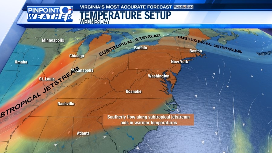 Pinpoint Weather: Warm Wednesday, showers Thursday