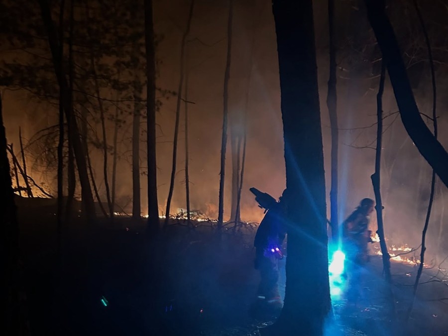 Roanoke Fire and EMS put out brush fire on Yellow Mountain Road