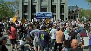 Rally for workers' rights held in Quincy