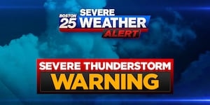 Severe thunderstom warning issued for parts of Massachusetts