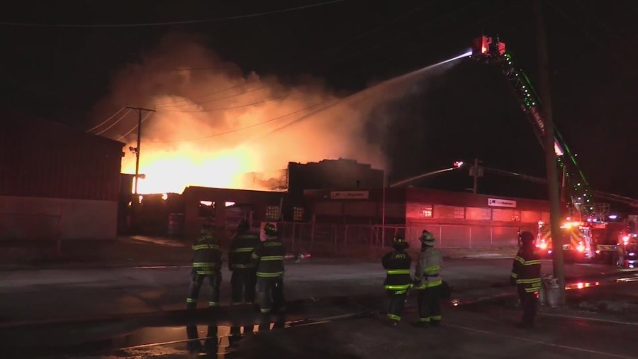 Magnesium factory goes up in flames in south suburban Blue Island, firefighters battle overnight