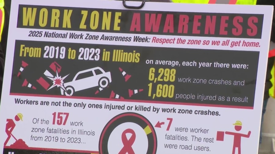 ‘Respect the Zone So We All Get Home': National Work Zone Awareness Week underway in Illinois