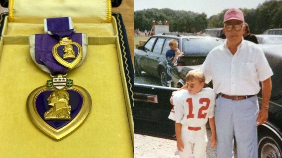 Illinois returns WWII Purple Heart to late veteran's grandson
