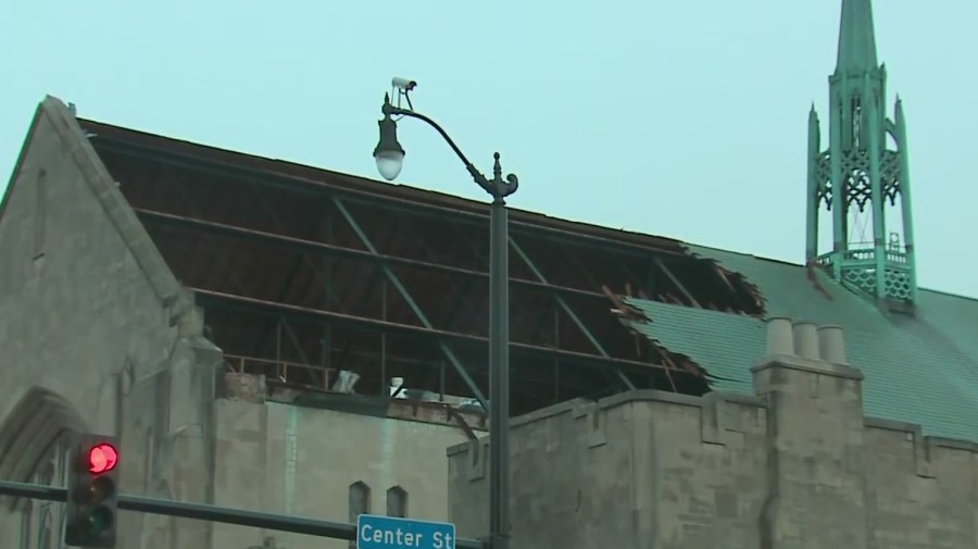Historic suburban church damaged in overnight storms