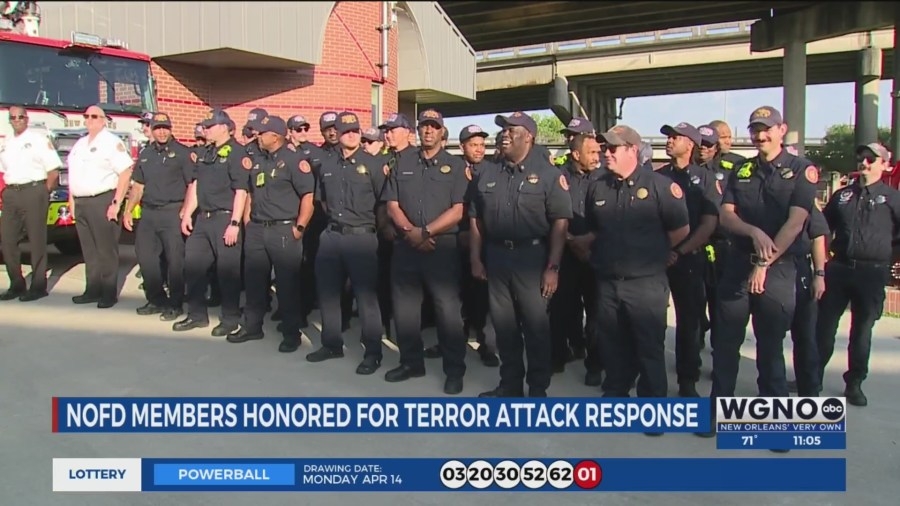 Members of New Orleans Fire Department honored for New Year's terror attack response