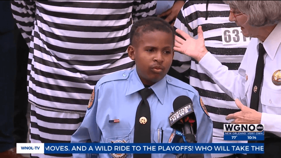 Honorary NOPD officer shows 'em how it's done