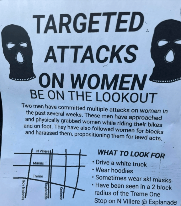 Fear from flyers in the Gentilly area