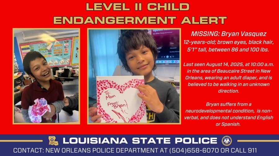 New Orleans police, LSP issue level II endangered, missing child alert for New Orleans East
