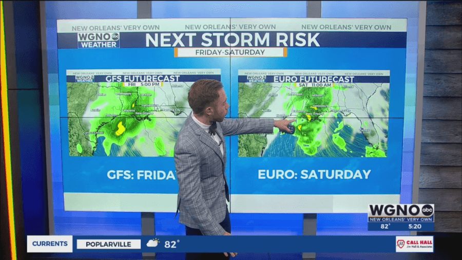 Isolated thunderstorm Wednesday. Heavy rain & severe risk late week-weekend.